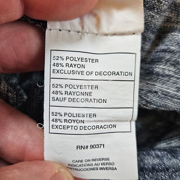 GRAND OLE OPRY Womens Guitar Graphic Shirt XL Long Sleeve Blue Space Dye Cowgirl - Picture 5 of 5